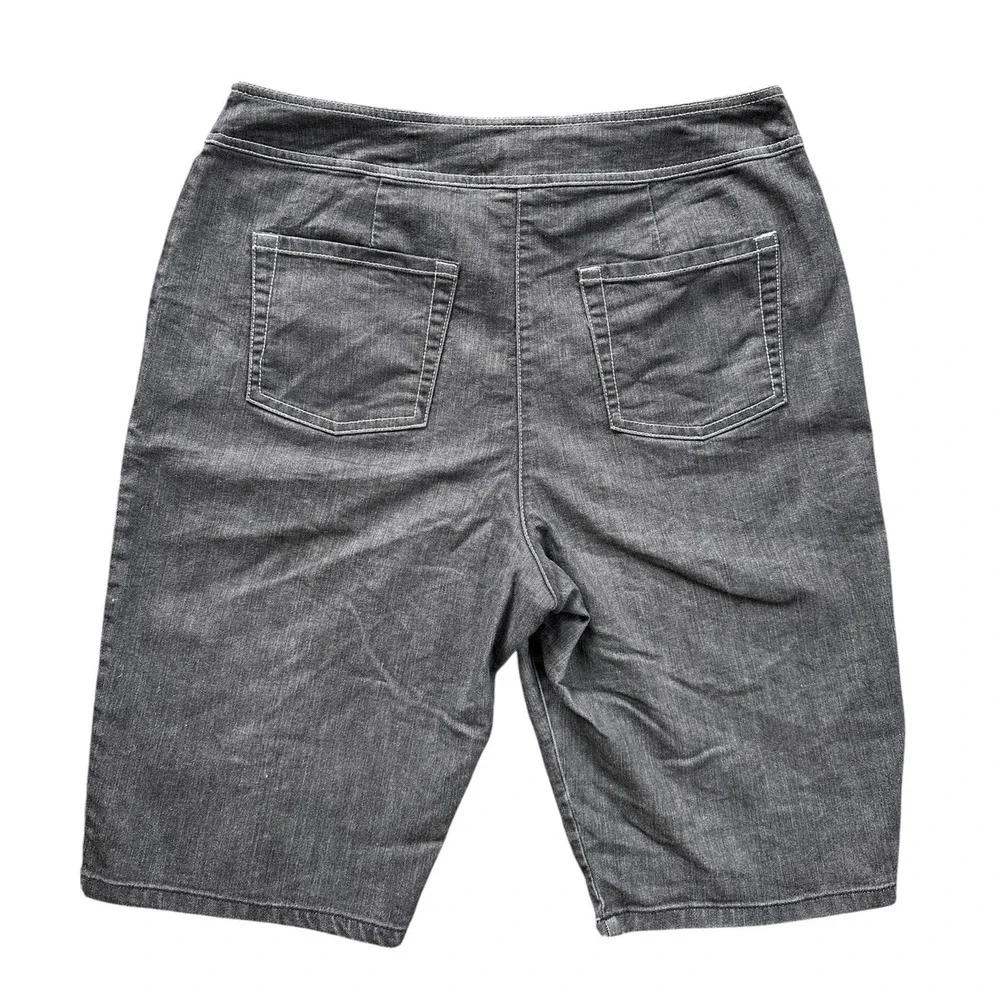 Pendleton Denim Bermuda Shorts Womens‎ 12 Gray High Rise Long Inseam Excellent